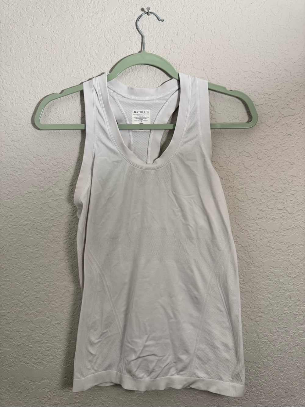 Athleta White Mesh Racerback Tank